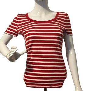 Lauren Ralph Lauren Red & White Stripe Tee